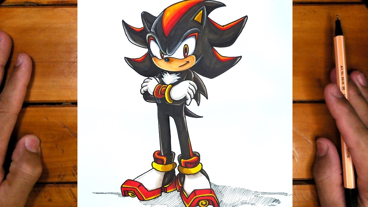 Como desenhar o Shadow the Hedgehog