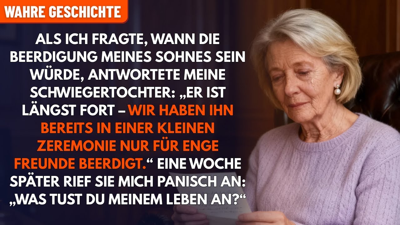 Als ich fragte, wann die Beerdigung meines Sohnes ist, sagte Schwiegertochter: „Er ist längst weg..“