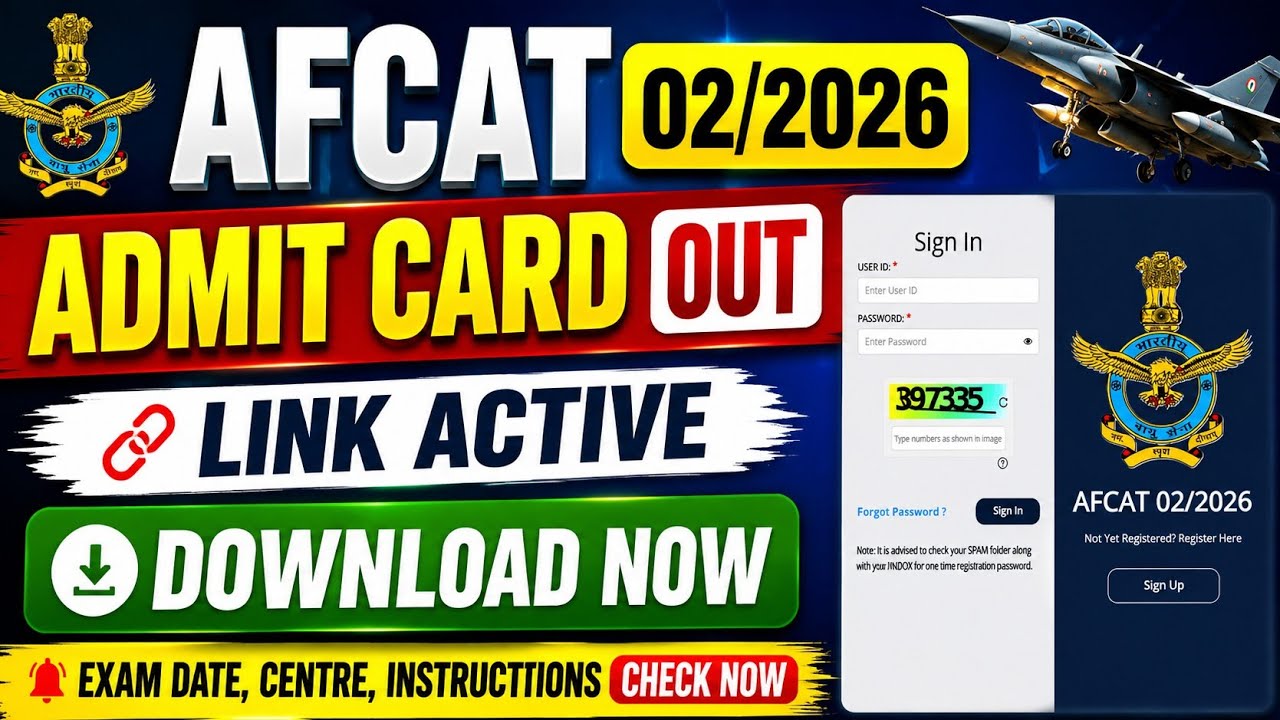 AFCAT 02/2026 Admit Card Out 🔴 AFCAT 2 Admit Card 2026 Kaise Download Kare? Airforce afcat Admitcard