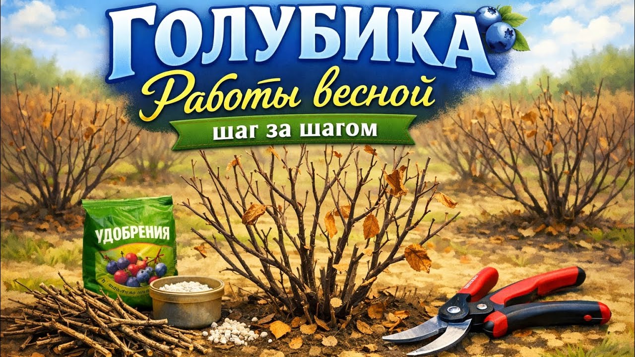 Голубика, работы весной, шаг за шагом 