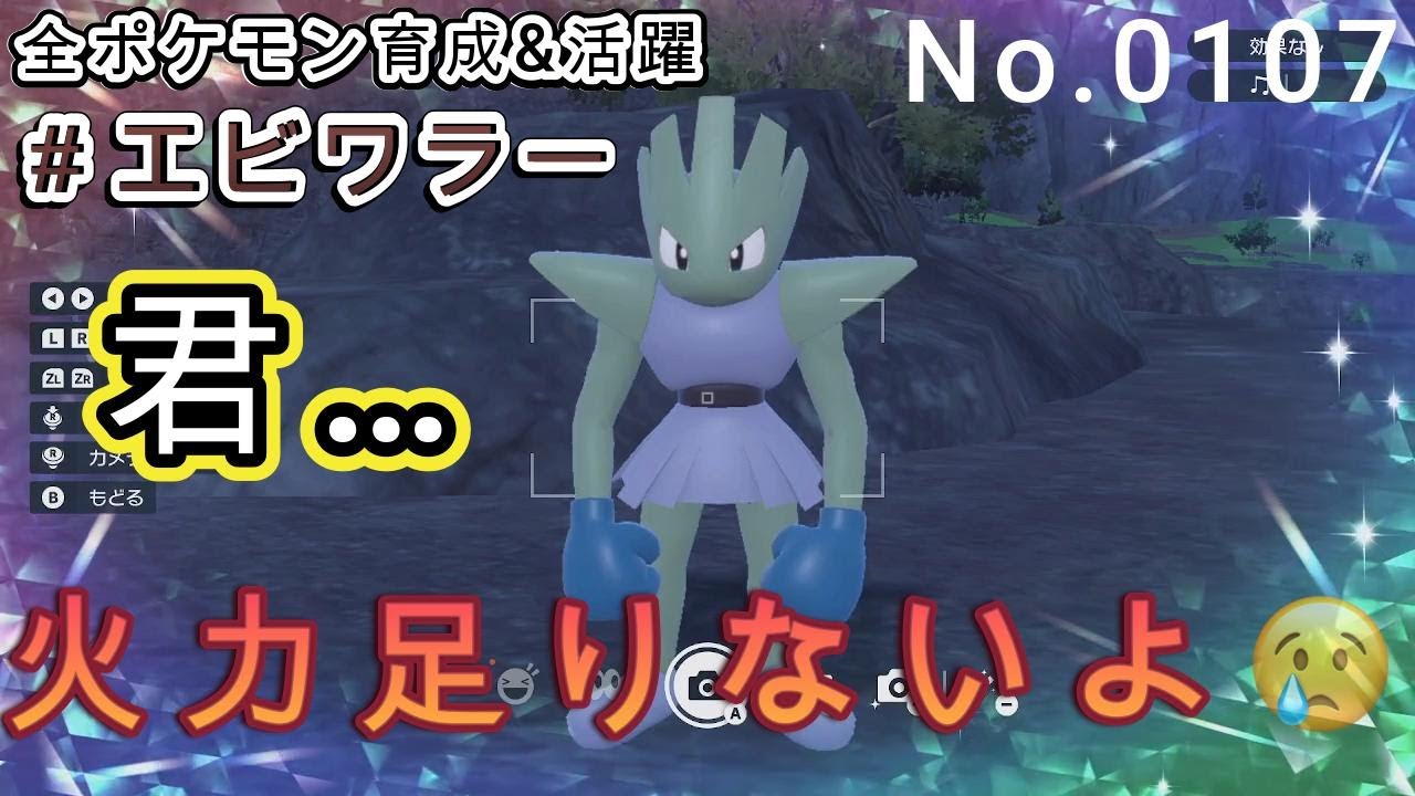 （全ポケ活躍、エビワラー育成論）鉄の拳＋テラスタル込み＋タイプ一致にてワンパンすると思いきや、火力が足りませんww