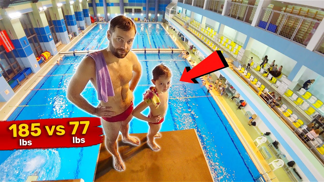 KID vs ADULT diving competition | HEAVY vs LIGHT experiment at the swimming pool