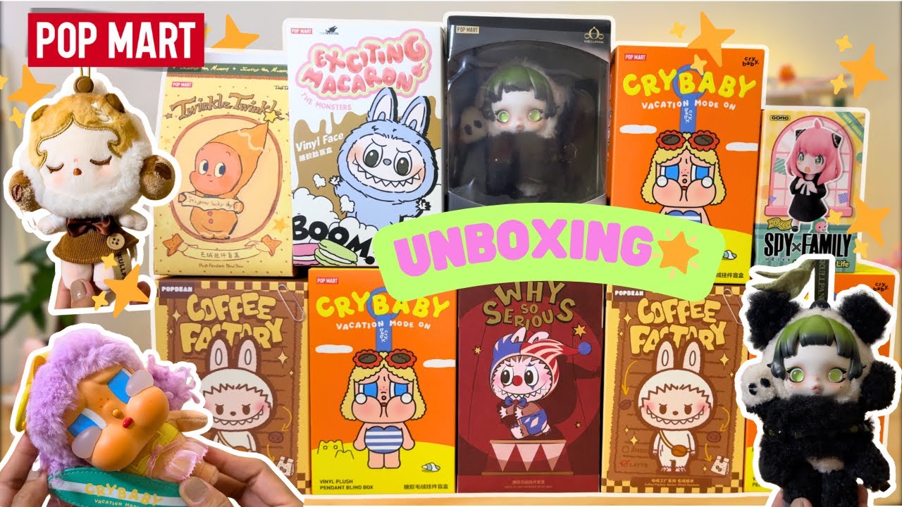 Mystery Blind Box Unboxing SKULLPANDA LABUBU CRYBABY SPY X FAMILY ANYA RANDOM Pop Mart ASMR