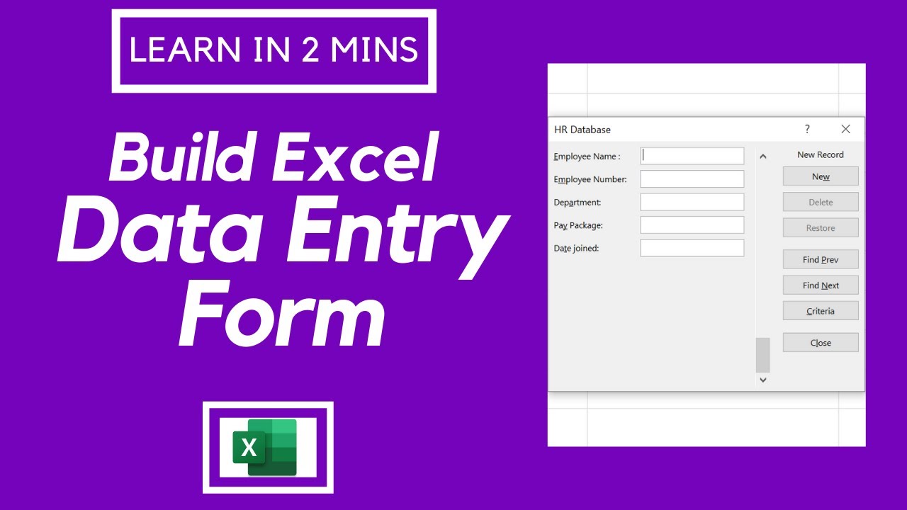 How to create Easy Data Entry Forms in Excel in 2022