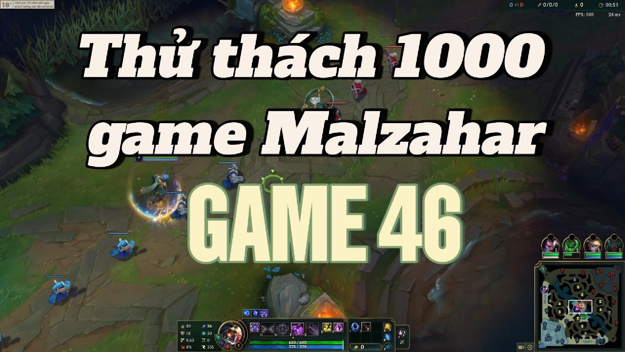Thử Thách 1000 Game Malzahar (Chưa Hoàn Thành) | Hành Trình Leo Rank LMHT : Game 46