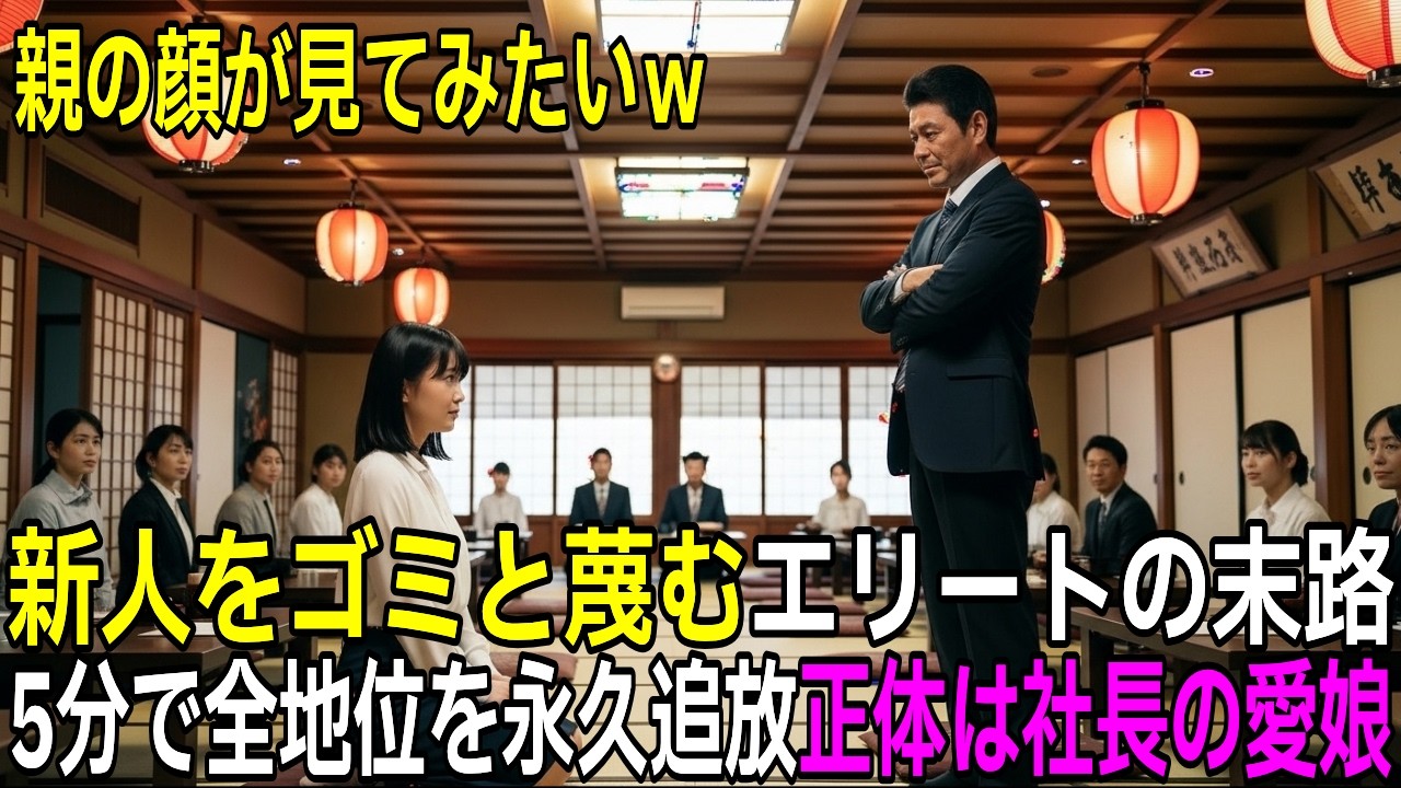 社長の娘と知らずに歓迎会で「ゴミの親もゴミｗ」と侮辱した部長     → 5分後、電話で判明した衝撃の真実。娘「お父さん、ここに粗大ゴミがいます」部長、絶望へ【感動する話】【朗読】