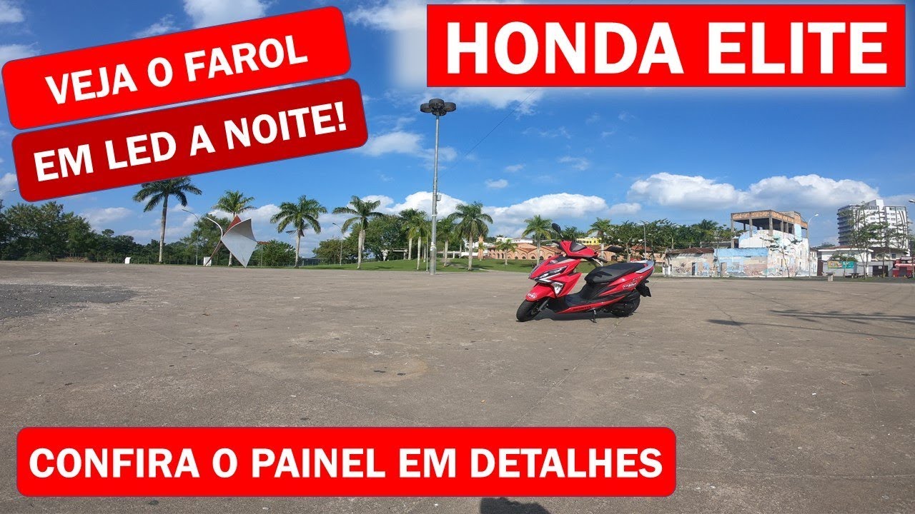 Honda Elite 125 - Farol de LED a noite - Painel em detalhes