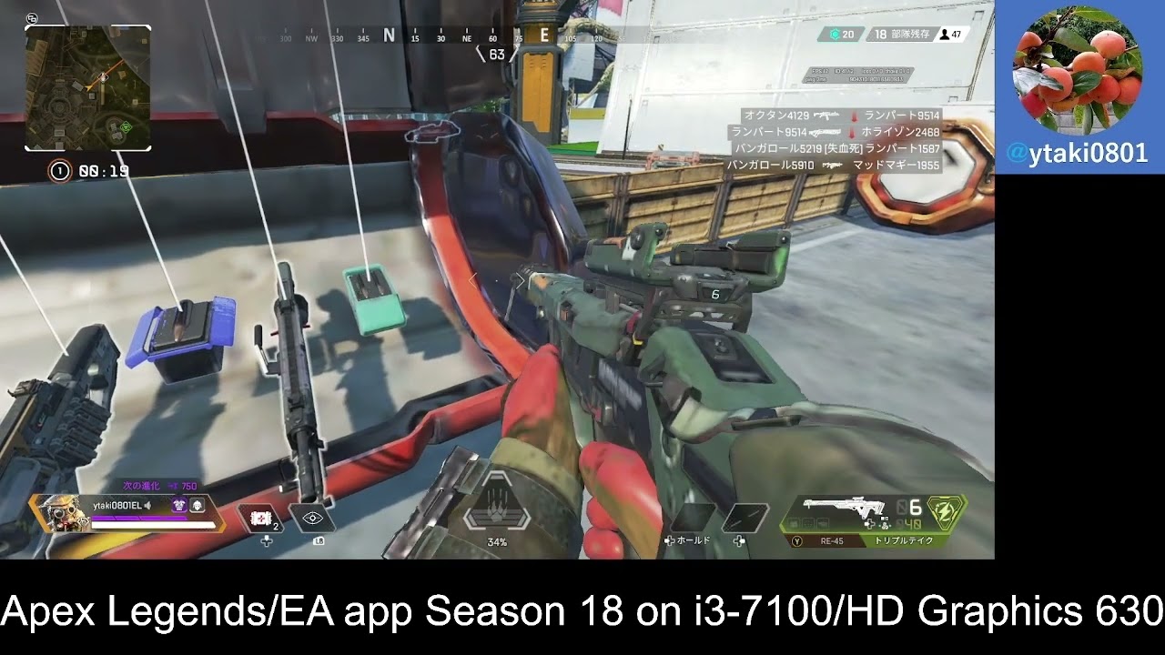 [test play] Apex Legends/EA app Season 18 on Core i3-7100 including HD Graphics 630 (in Japanese)
