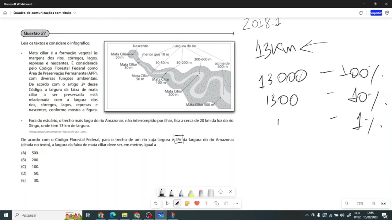 QUESTÃO 27 - MATEMÁTICA VESTIBULINHO ETEC 2018.1