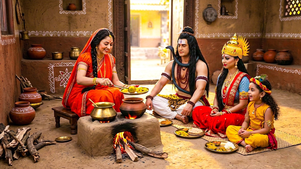 महादेव ने बाल कान्हा के साथ भोजन किया | यशोमती मईया के नंदलाला | Shree Krishan
