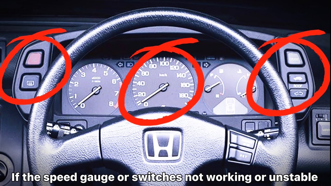 87-91 Honda 3Gen Prelude - (fixed) Speed gauge & switches repairing