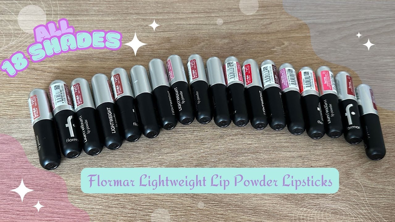 Flormar Lightweight Lip Powder Lipsticks Swatches |All 18 Shades |#flormar #makeupswatches #lipstick