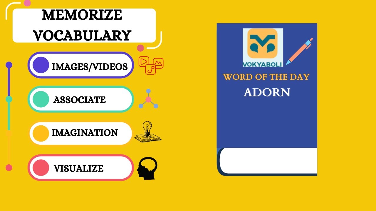 Unlocking Vocabulary: Memorize meaning of 'ADORN' through visual technique #Adorn#vocabularymastery