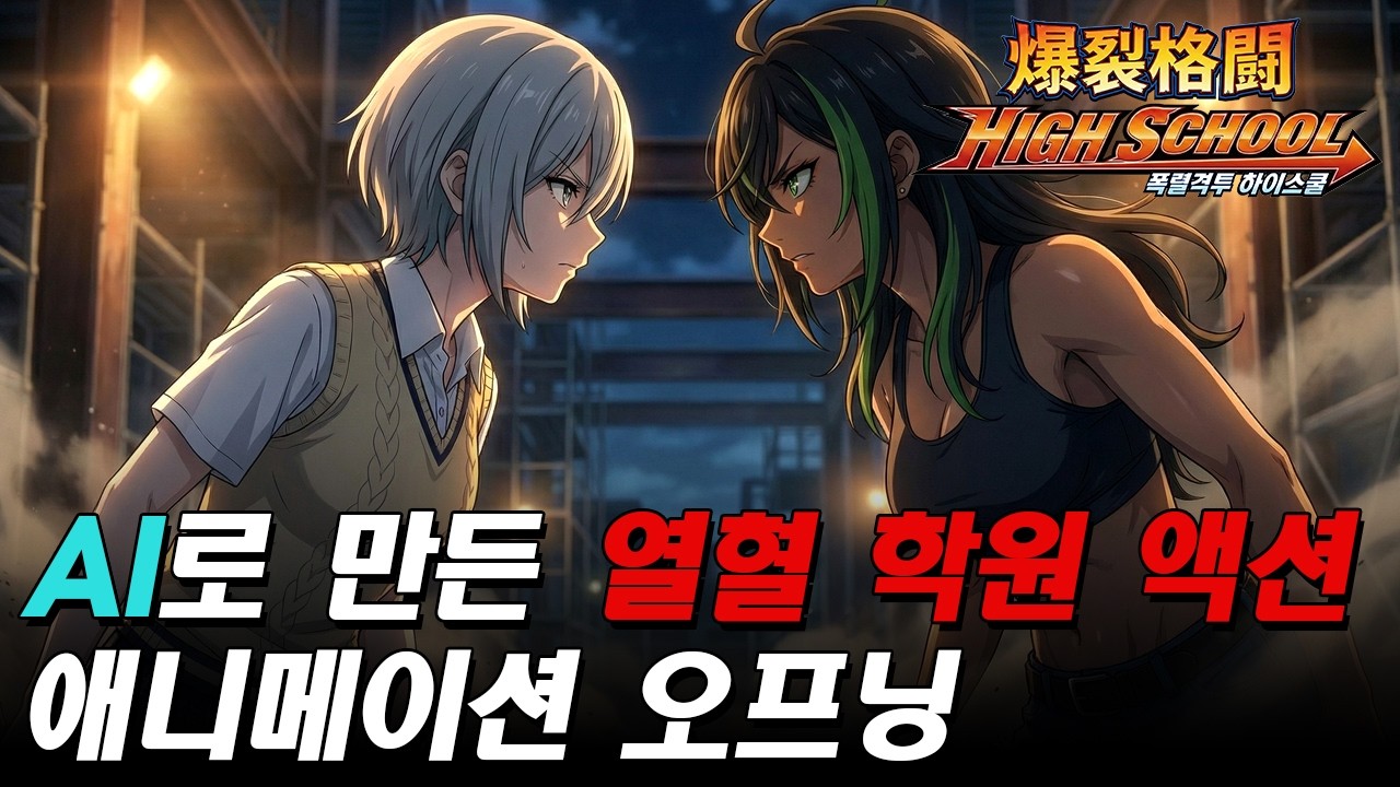 AI로 만든 열혈 학원 액션 애니메이션 오프닝#grok #ai애니메이션 #nanobananapro