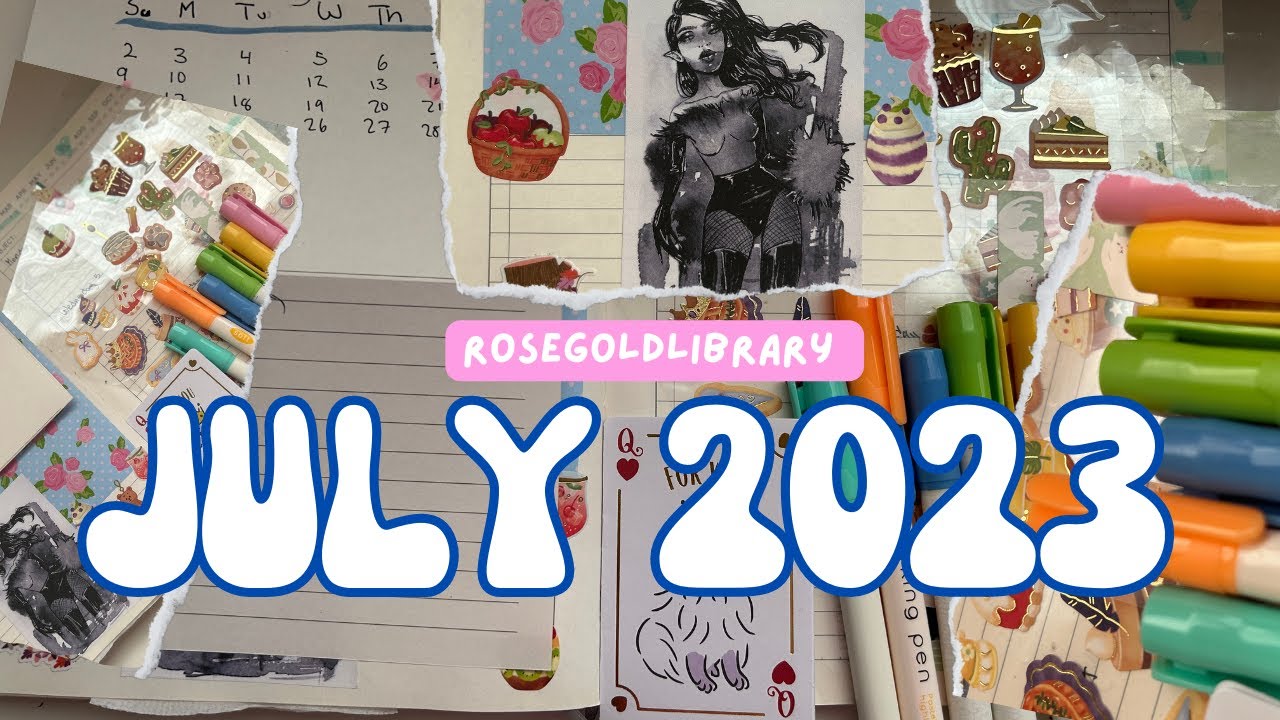 July Bullet Journal  2023| RoseGoldLibrary|PLAN WITH ME