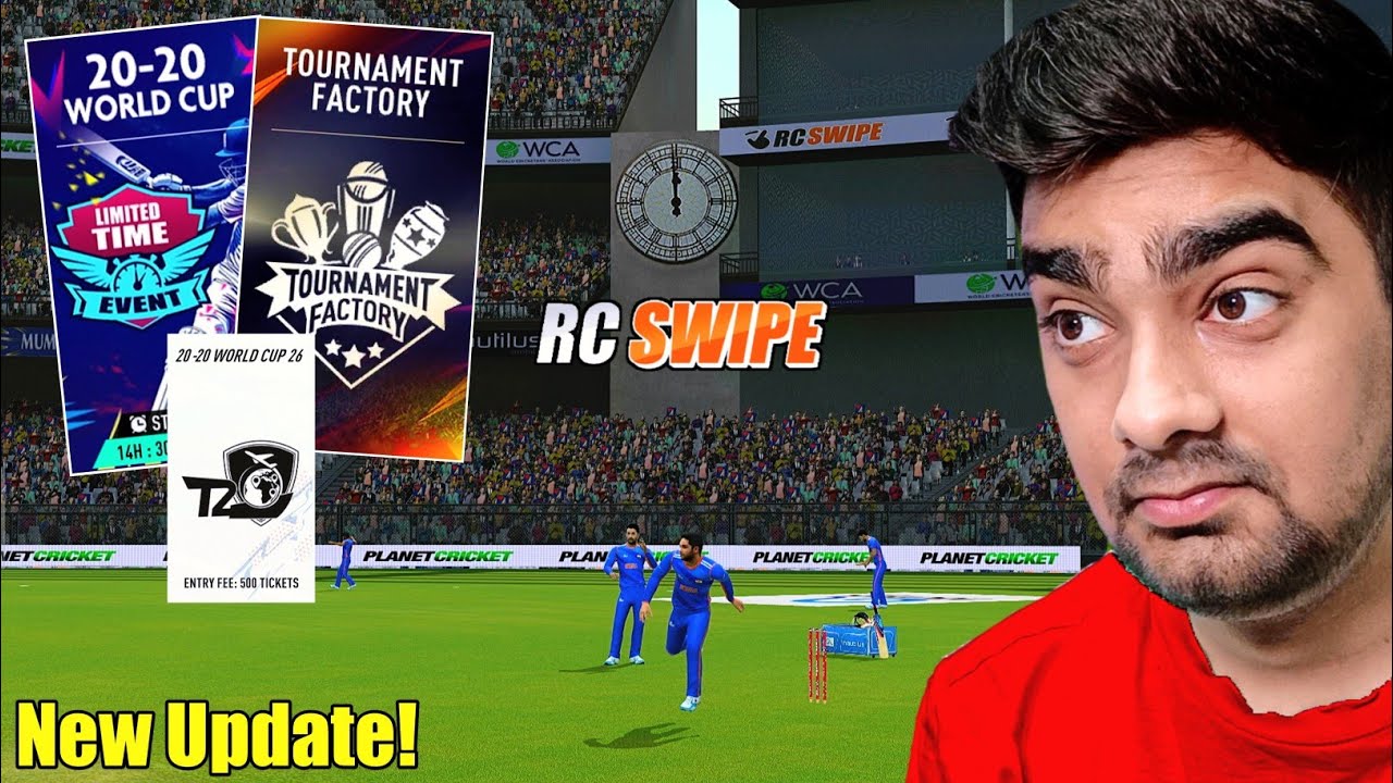 MEGA Update RC Swipe! T20 World Cup, Tournament Factory More.... (Real Cricket Swipe)
