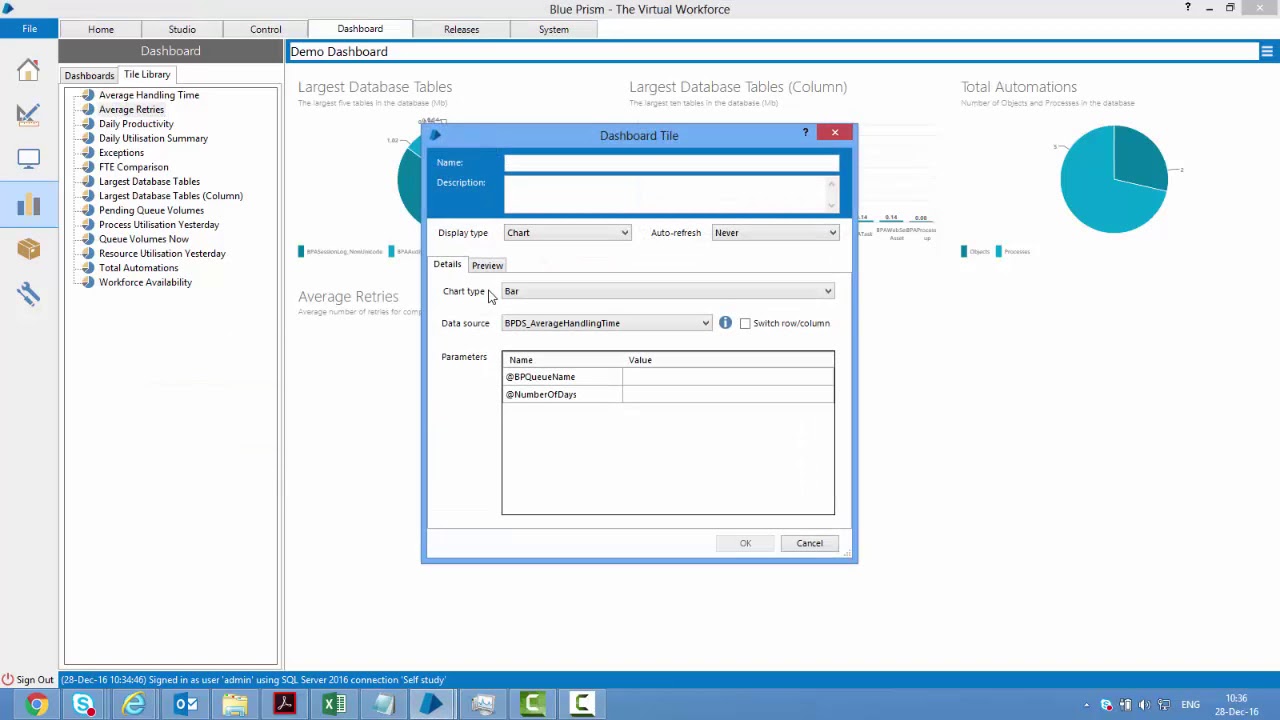 Blue Prism | Foundation Training | Module 7 | Dashboard