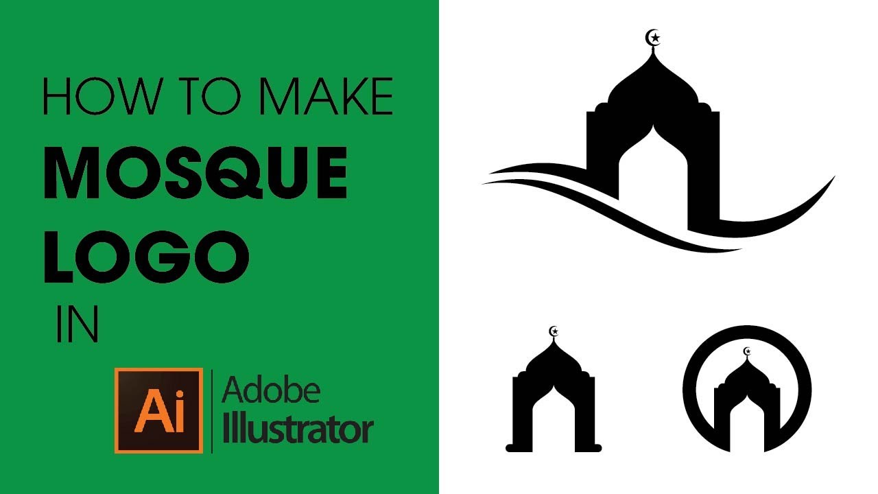 How to make Mosque Logo Icon in adobe illustrator