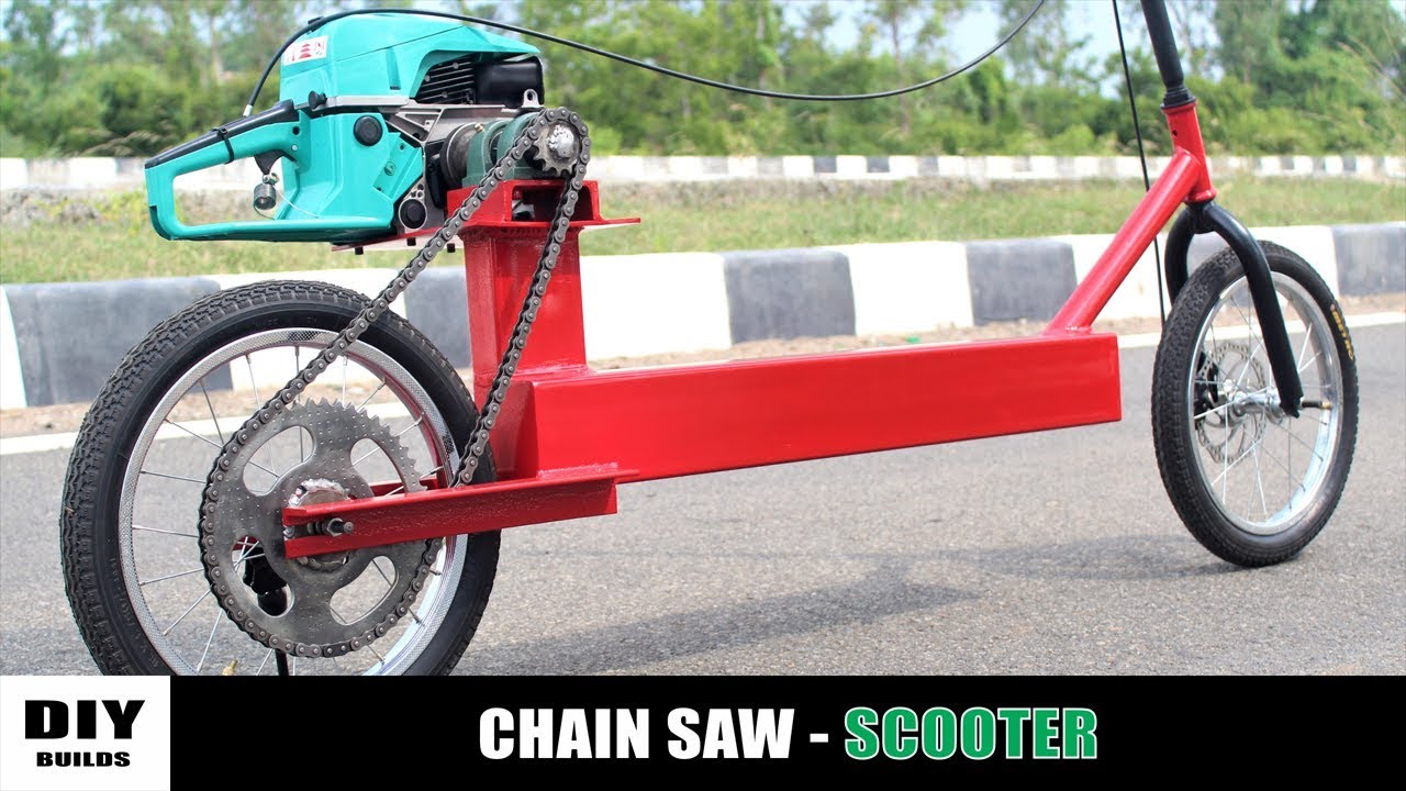 Homemade Motorized Scooter Using 2 Stroke Engine | DIY Scooter