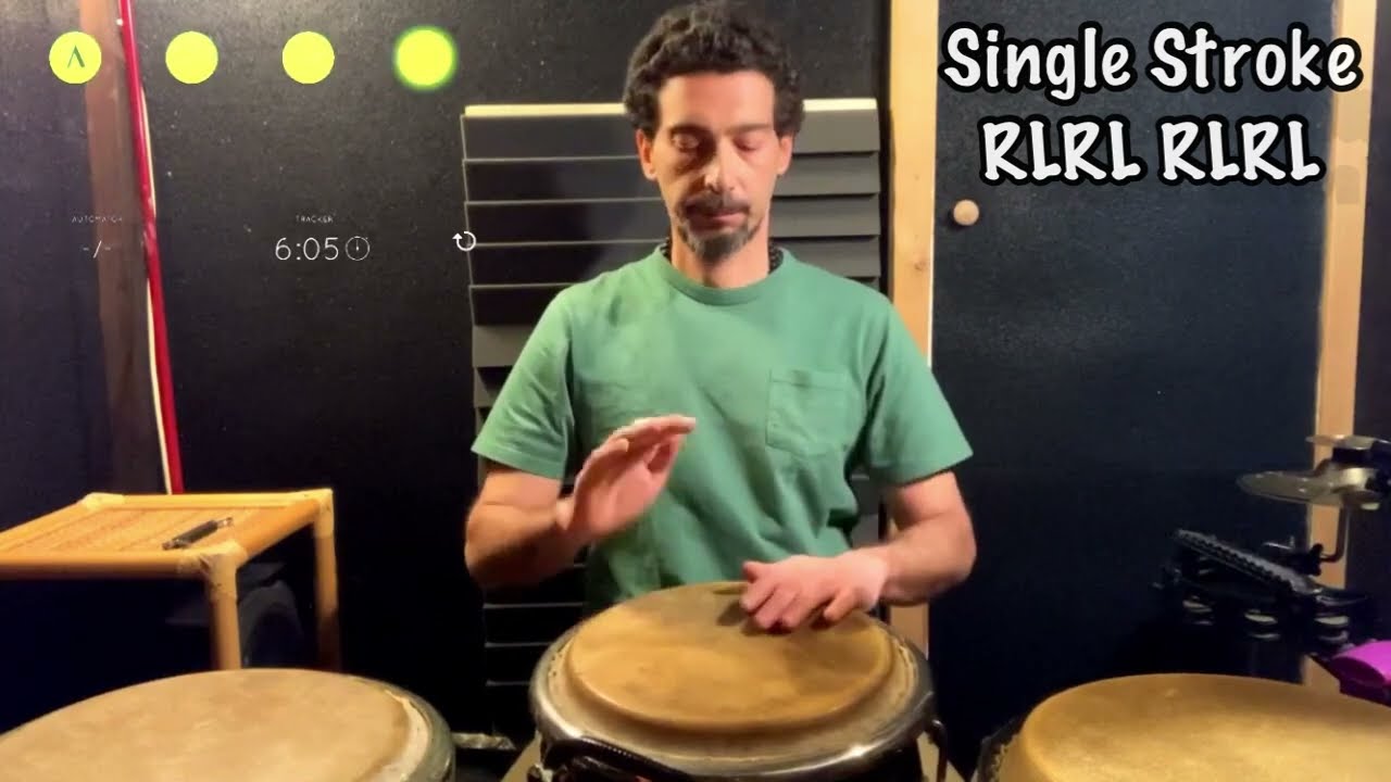 Congas technique tutorial - open tone/open slap exercise n.2 - 5min. Workout (play along)