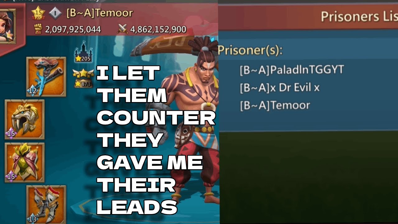 They Thought They Were Zeroing me! Instead I took All Their Leads! Lords Mobile.