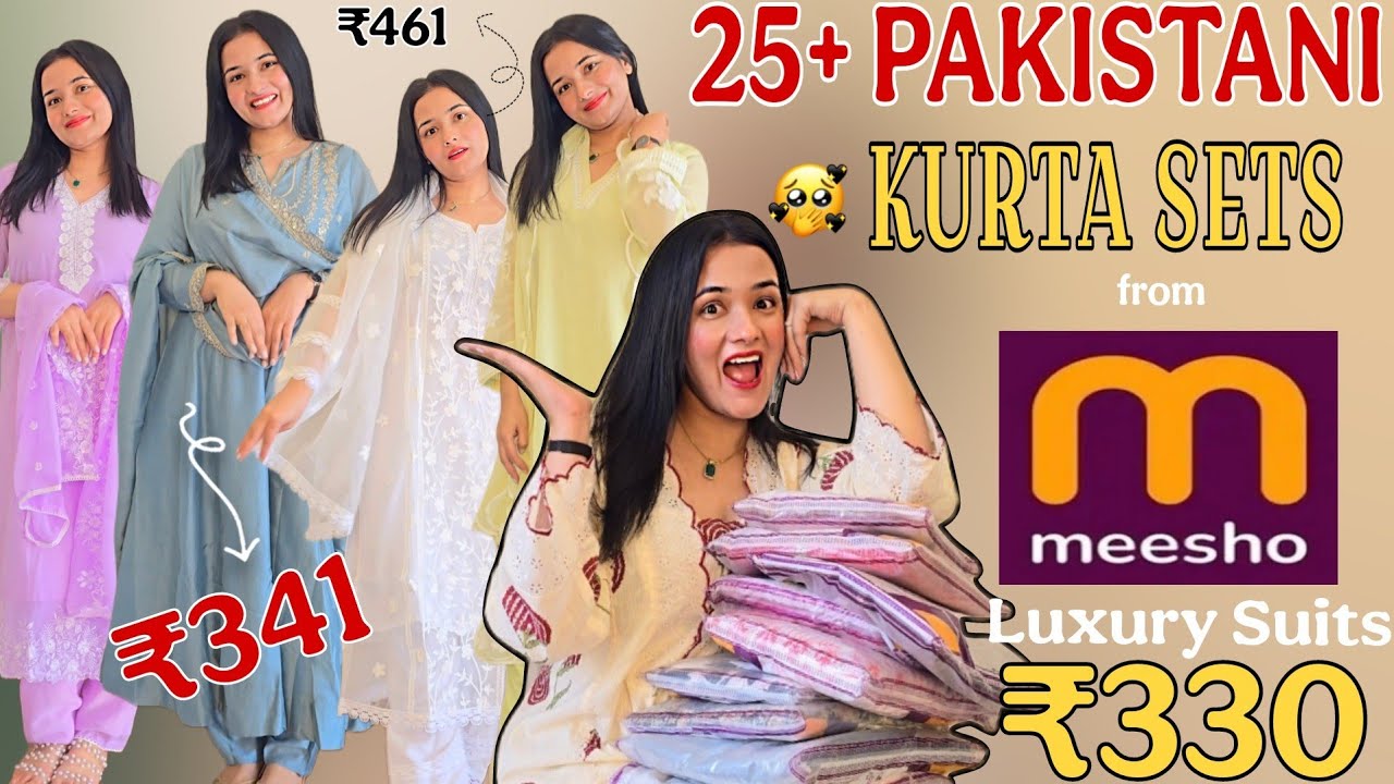 #meeshohaul *25+ PINTERESTY PRODUCTS* Best MEESHO Luxury Kurta Sets Haul Starting ₹189🔥*Meesho Haul*