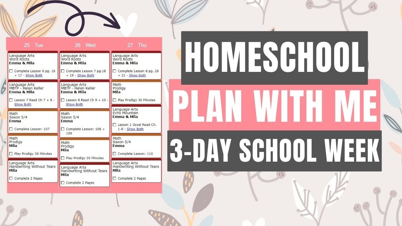 Homeschool Planning - Plan Our Week With Me! Our 3-Day Schedule + Online Planner