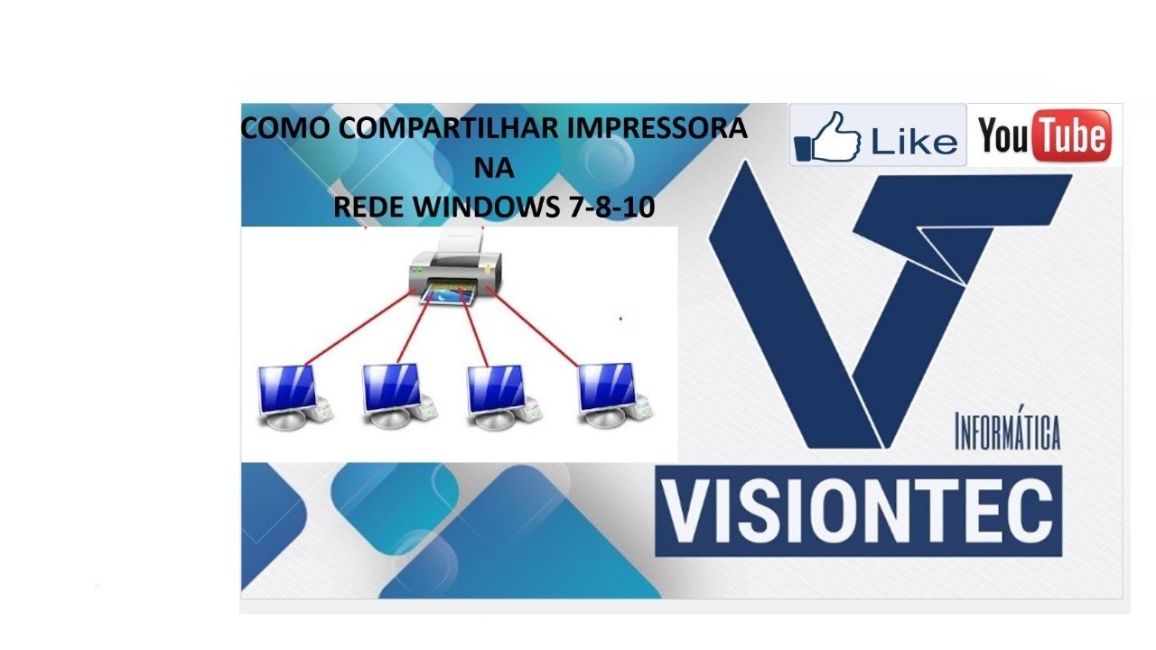 Como compartilhar impressora na rede Windows 7-8-10