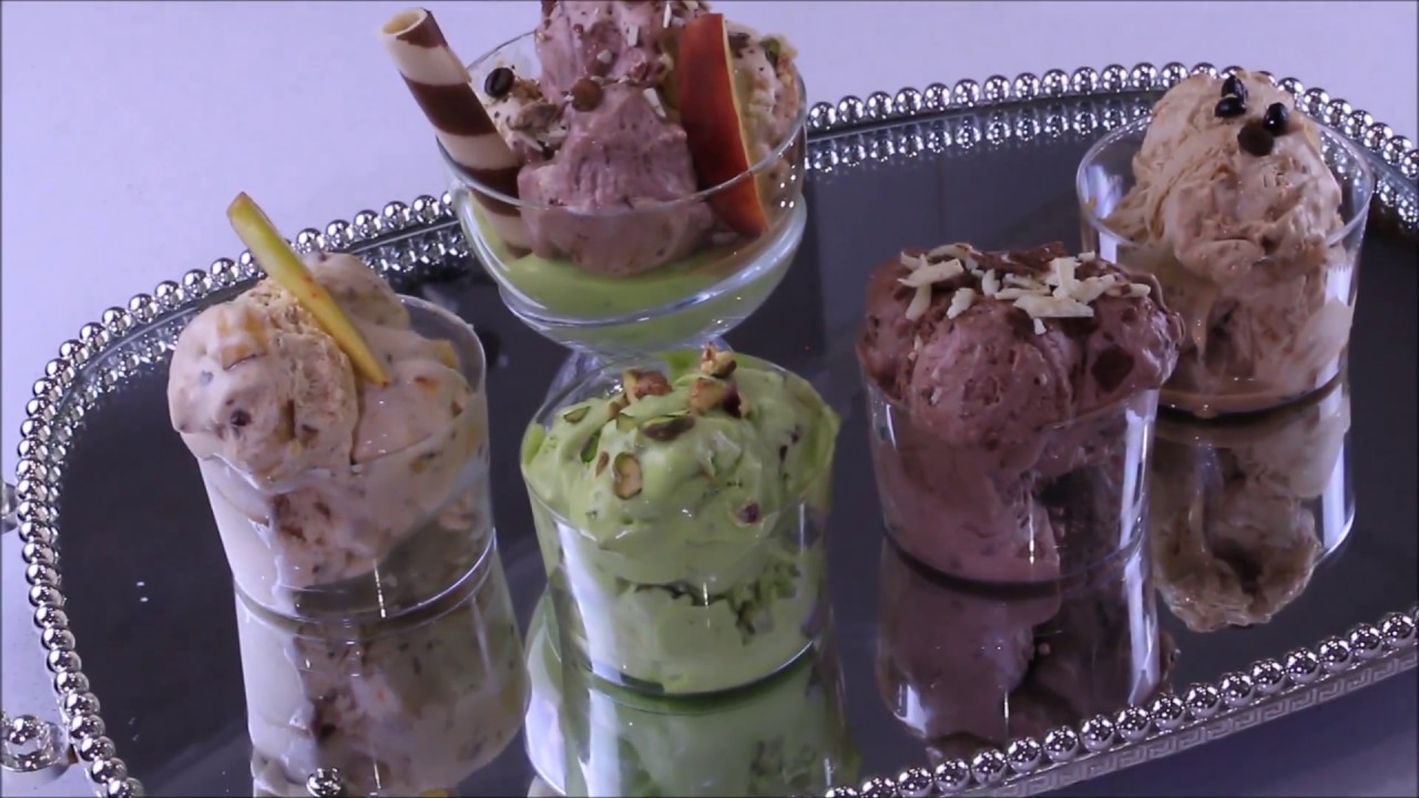 ايس كريم كلاص بثلات مكونات واربع نكهات بدون ماكينة الشيف نادية |  glace facile sans machine