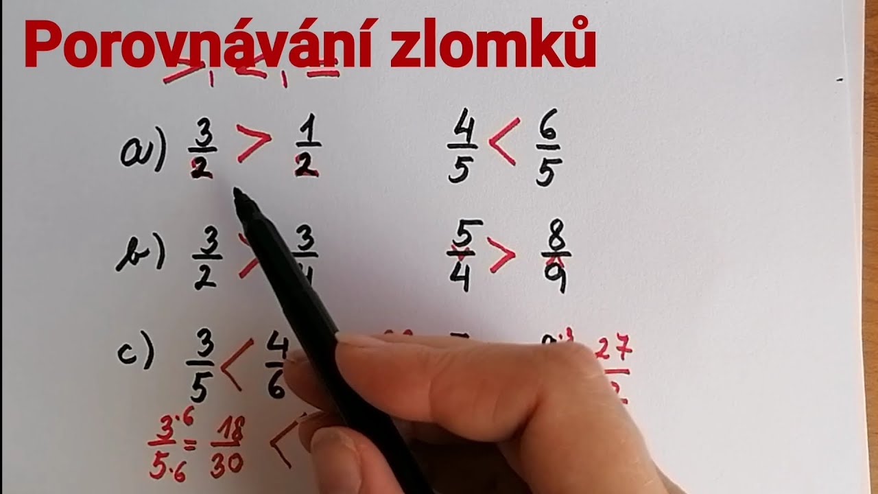 Porovnávání zlomků, jak jednoduše porovnat zlomky