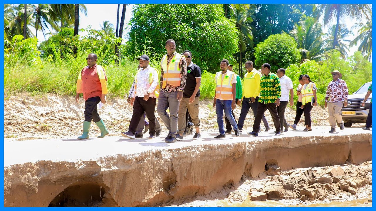 BARABARA YA KIBADA - MWASONGA KUANZA KUPIGWA LAMI, WAZIRI BASHUNGWA AKAGUA ATHARI ZA MVUA