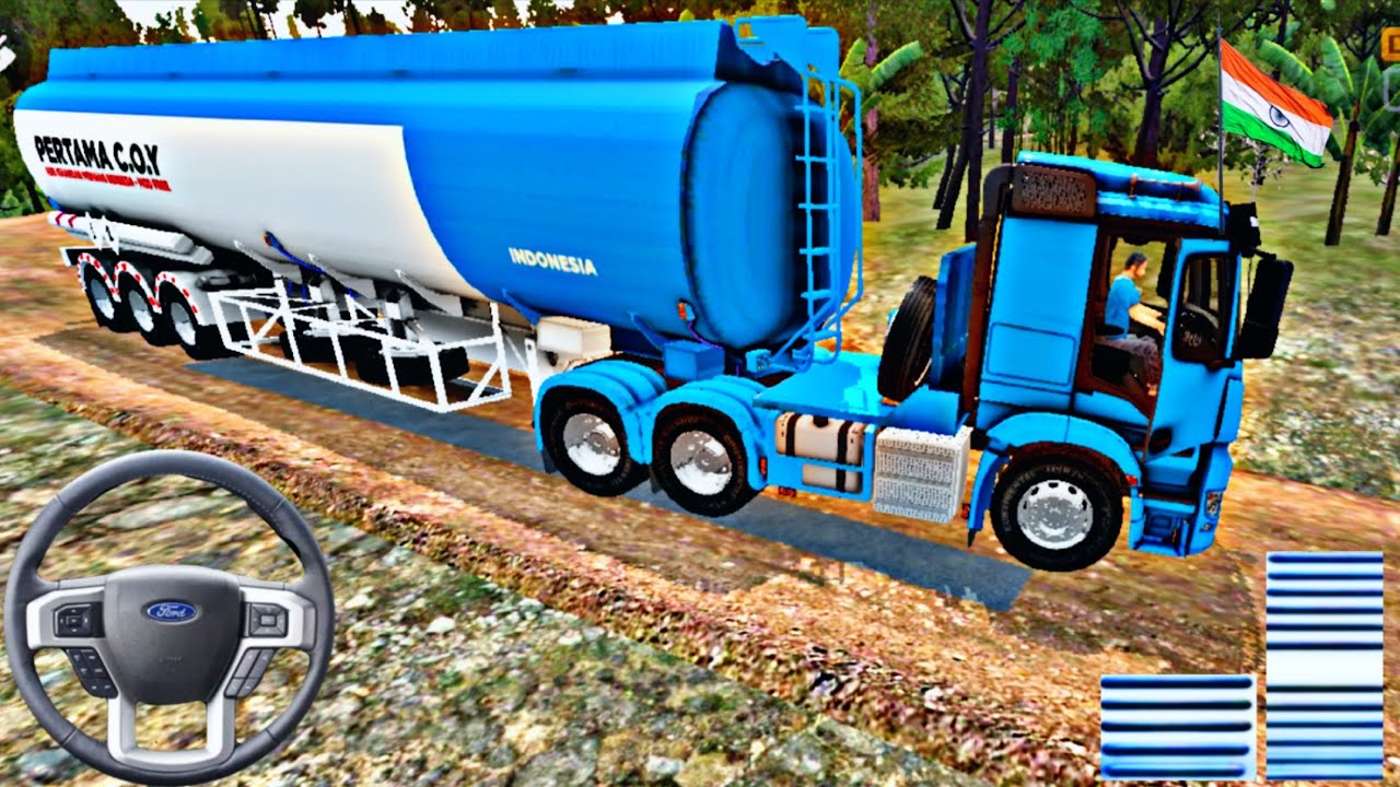 Marcy Arocs oil tanker transport fuel in bus simulator indonesia #dumper #bussid | rokygamer2.1 