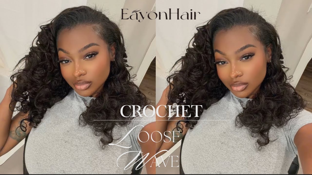 Вязаные волосы EayonHair Loose Wave Crotchet Hair *смотрите видео, чтобы увидеть, как я их уложил...