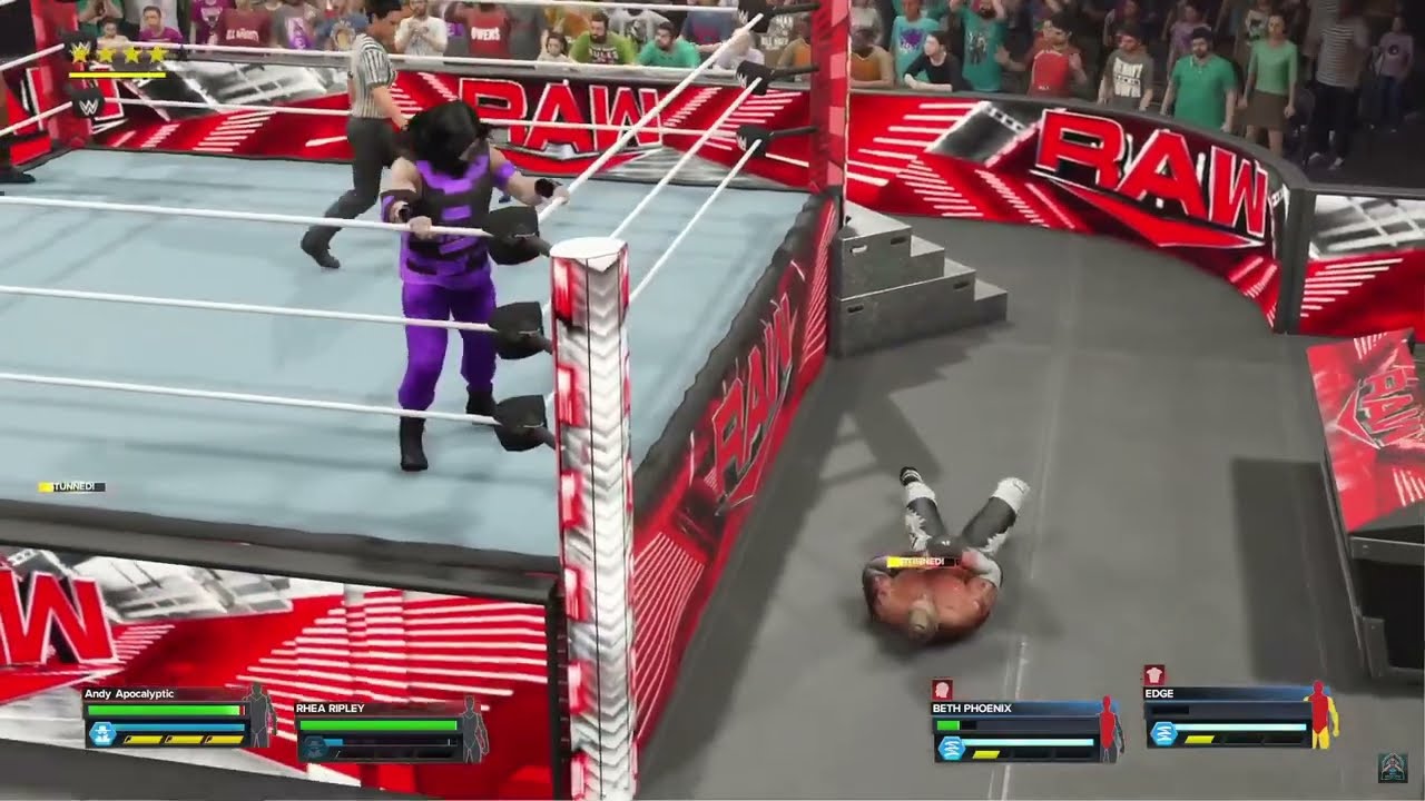 ANDY APOCALYPTIC HITS THREE FROG SPLASHES IN A ROW ON EDGE FOR JUDGEMENT DAY
