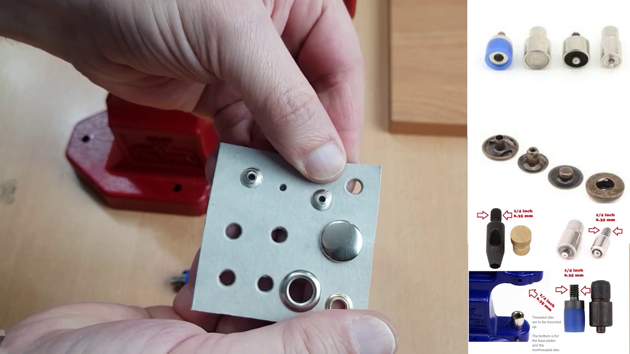 Setting snap buttons  with the hand press machine