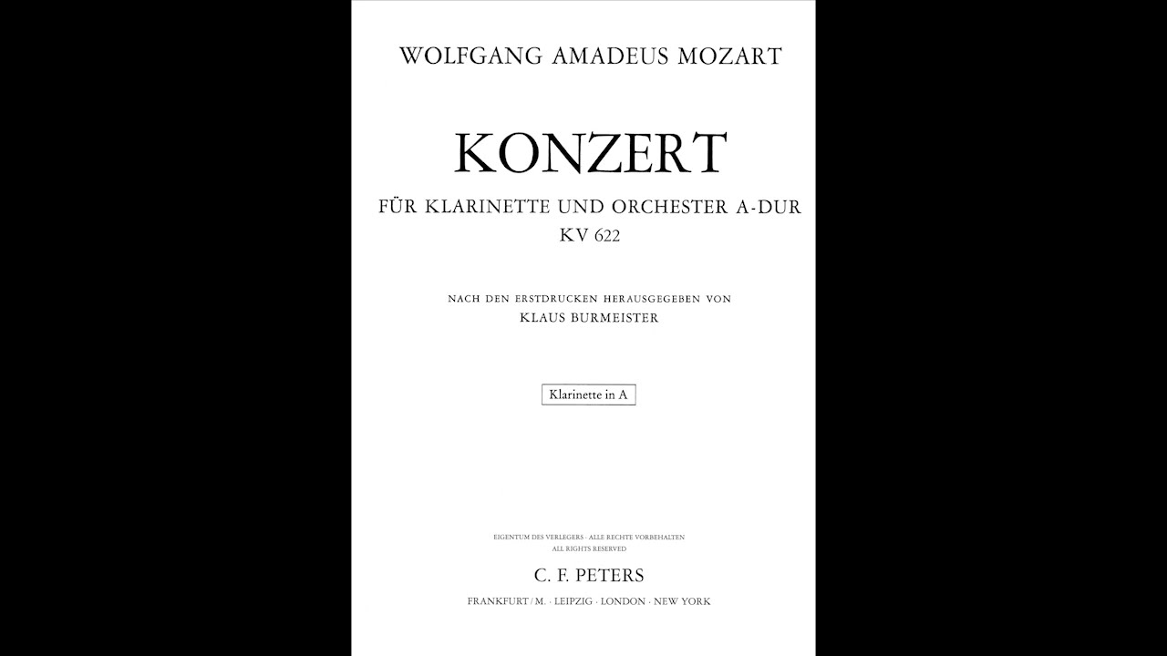 Mozart - Clarinet Concerto in A Major, K. 622, Movement 1 (Performance)