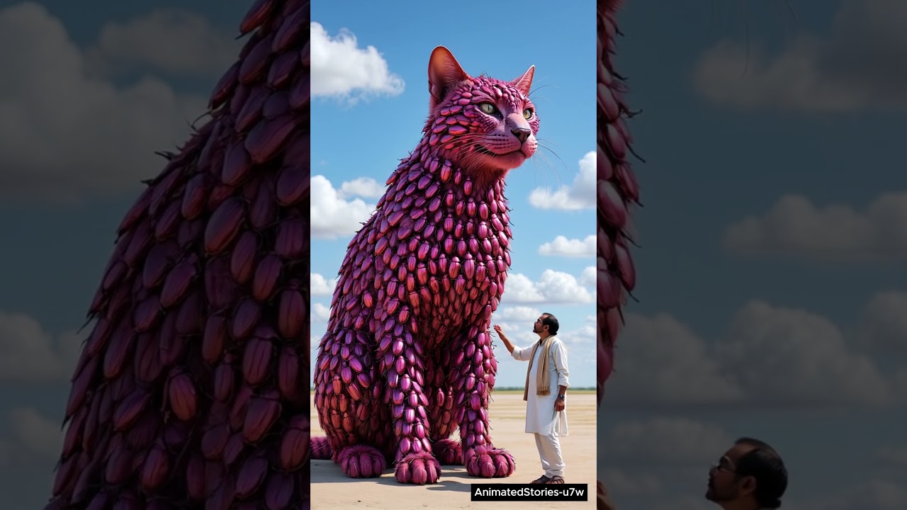 Cat covered in millions of pink beetles saved by farmer #cats #animals #cat #treatment #viralvideo