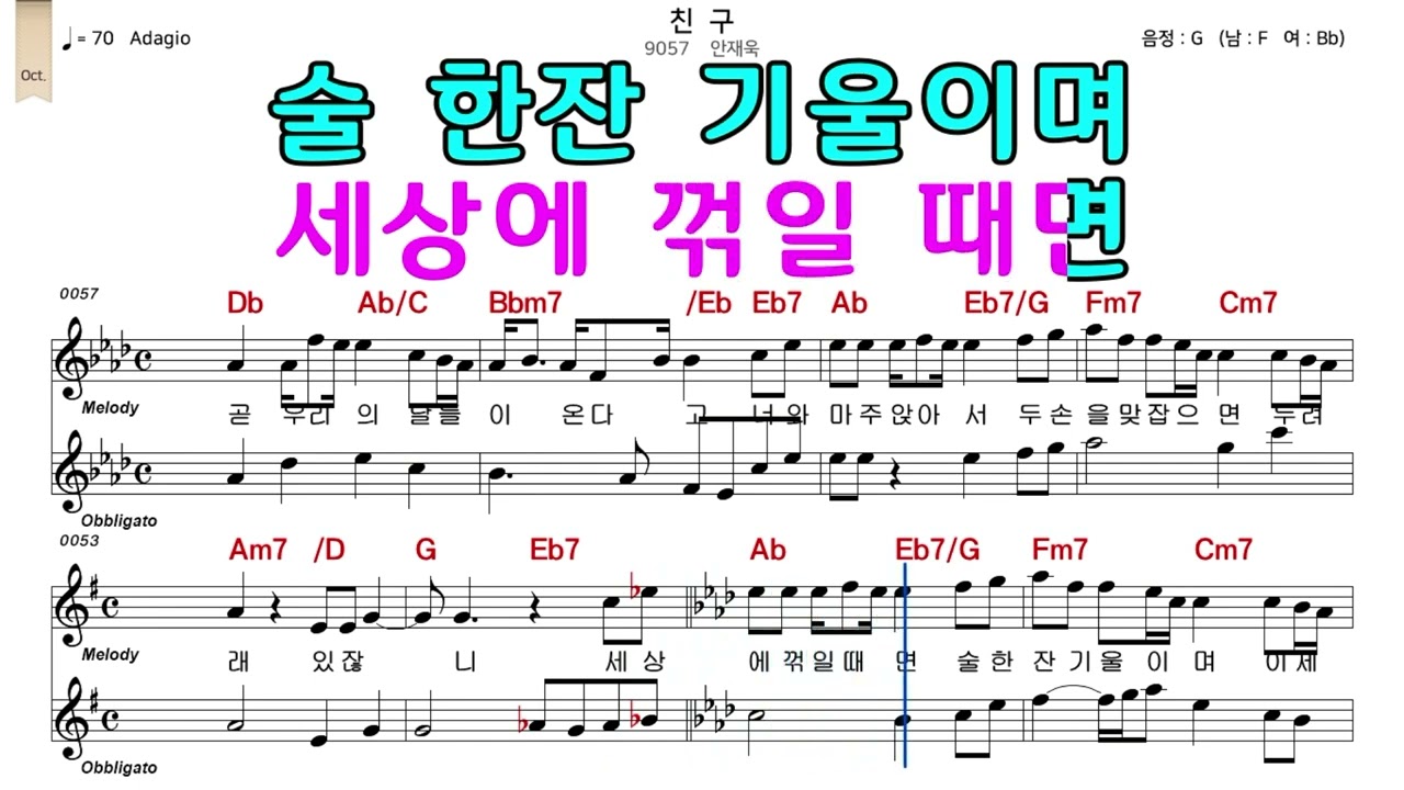 친구 안재욱 악보와노래