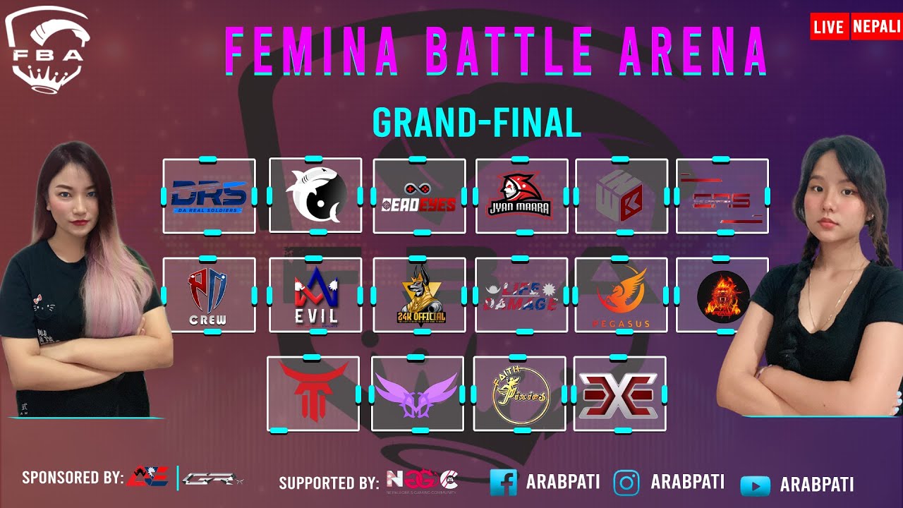 GRAND FINALE || DAY 1 || FEMINA BATTLE ARENA || ARABPATI ESPORTS