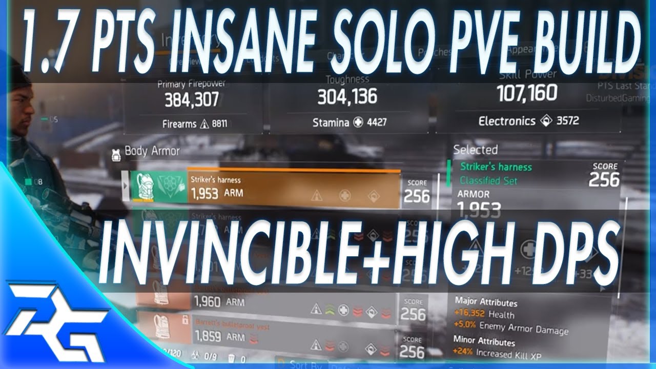 The Division - 1.7 PTS Solo PvE Build 100% INVINCIBLE+CRAZY DPS