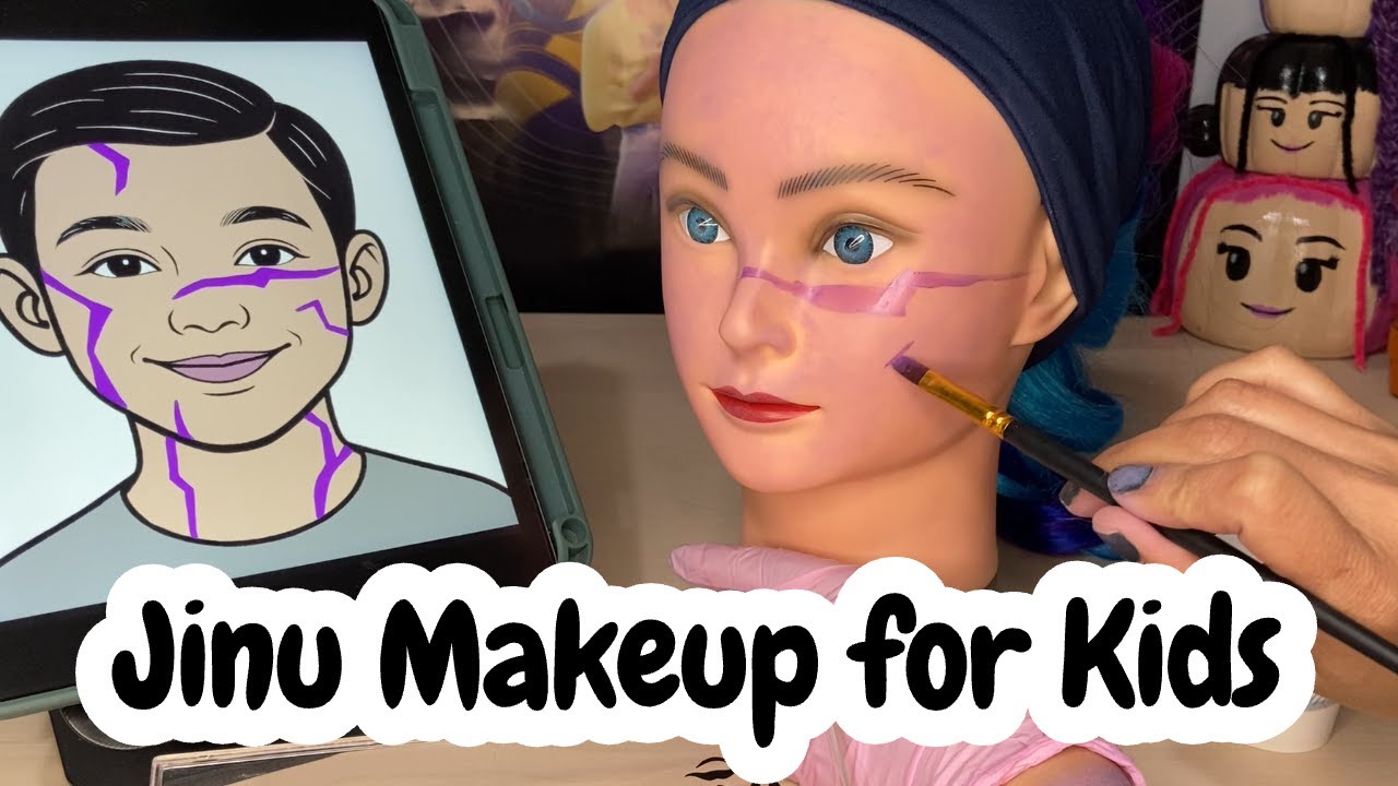 Simple Jinu Demon Patterns Makeup for Kids - Saja Boys Costume