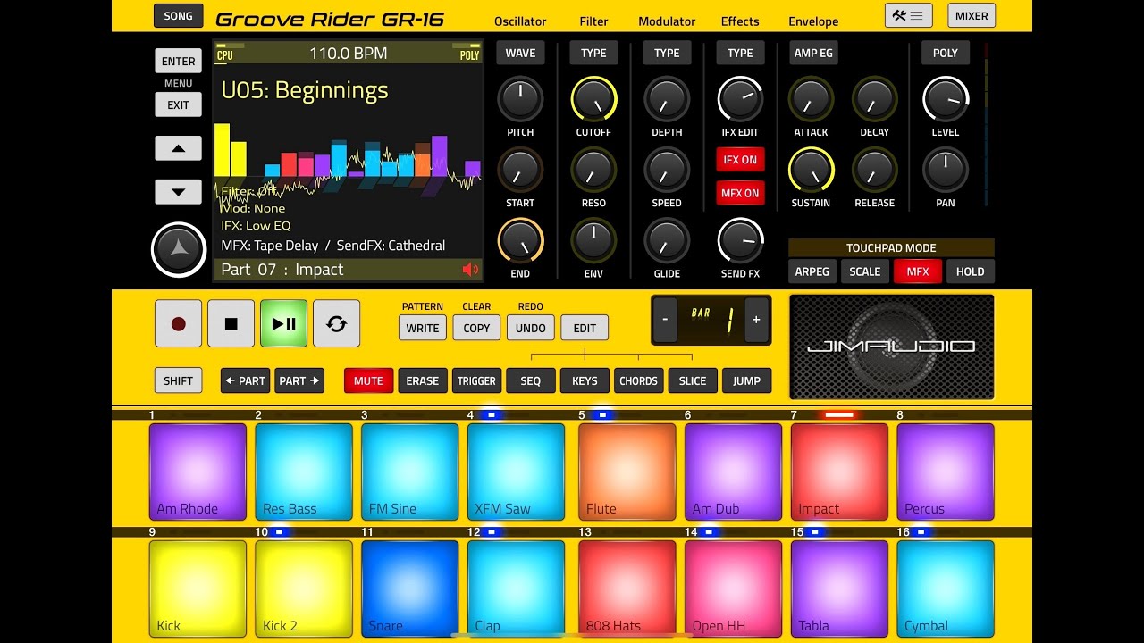 Groove Rider GR-16 от Дмитрия Павлова — пошаговое руководство и руководство для iOS