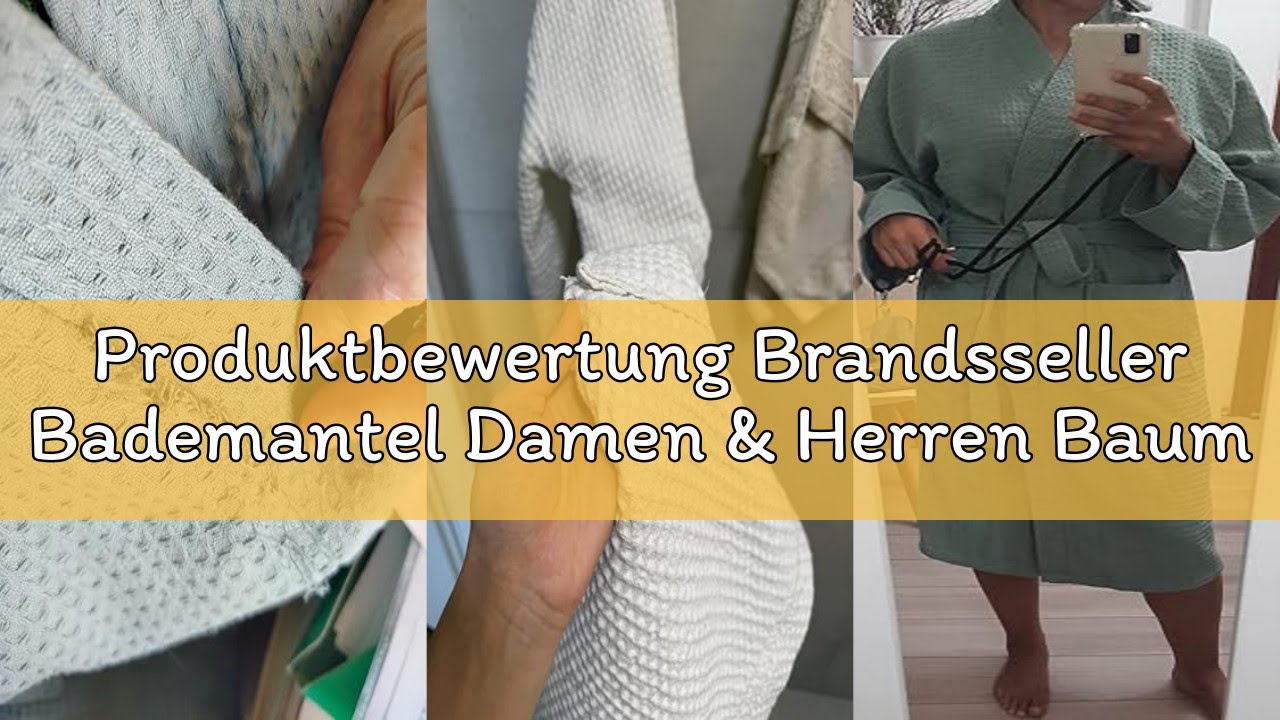 Produktbewertung Brandsseller Bademantel Damen & Herren Baumwolle Unisex Leichter Morgenmantel Waffe