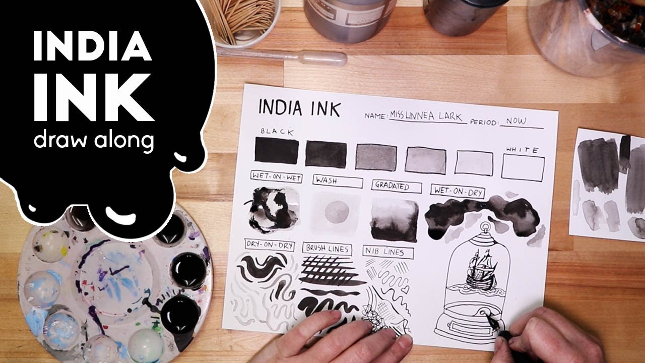 How to Use India Ink: A Draw-Along