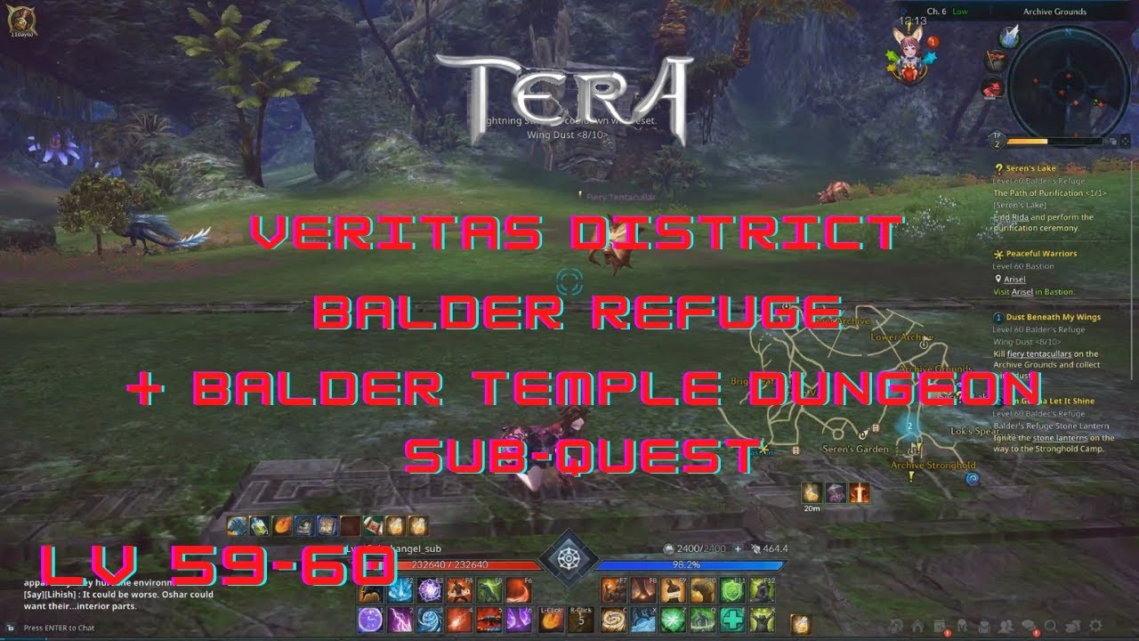 Tera Online Veritas District Balder Refuge + Balder Temple Dungeon Sub-Quest Lv 59-60