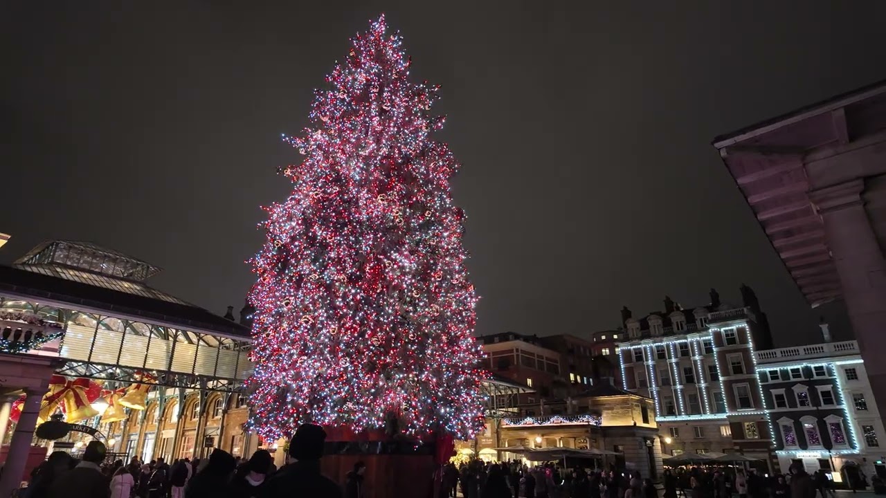 Covent Garden Christmas Lights Evening Walk POV 🇬🇧 London England Winter Walking Tour