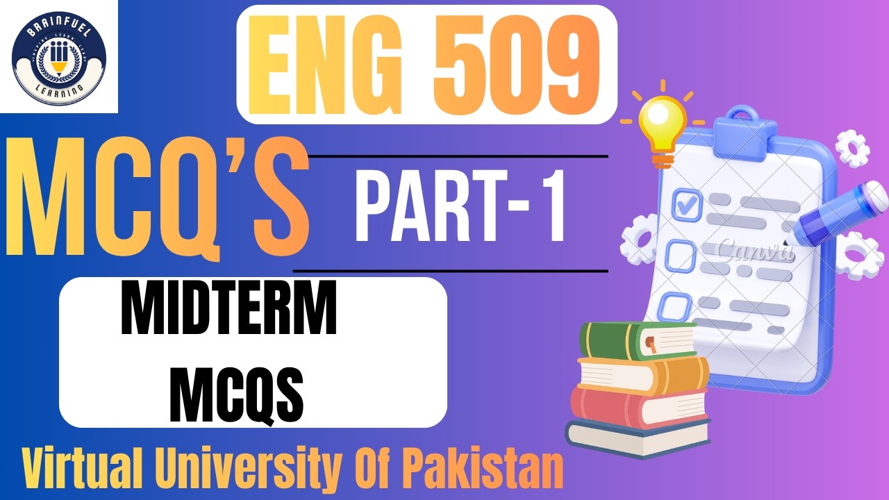 ENG 509 | Midterm MCQ&rsquo;s Part-1 | Virtual University of Pakistan