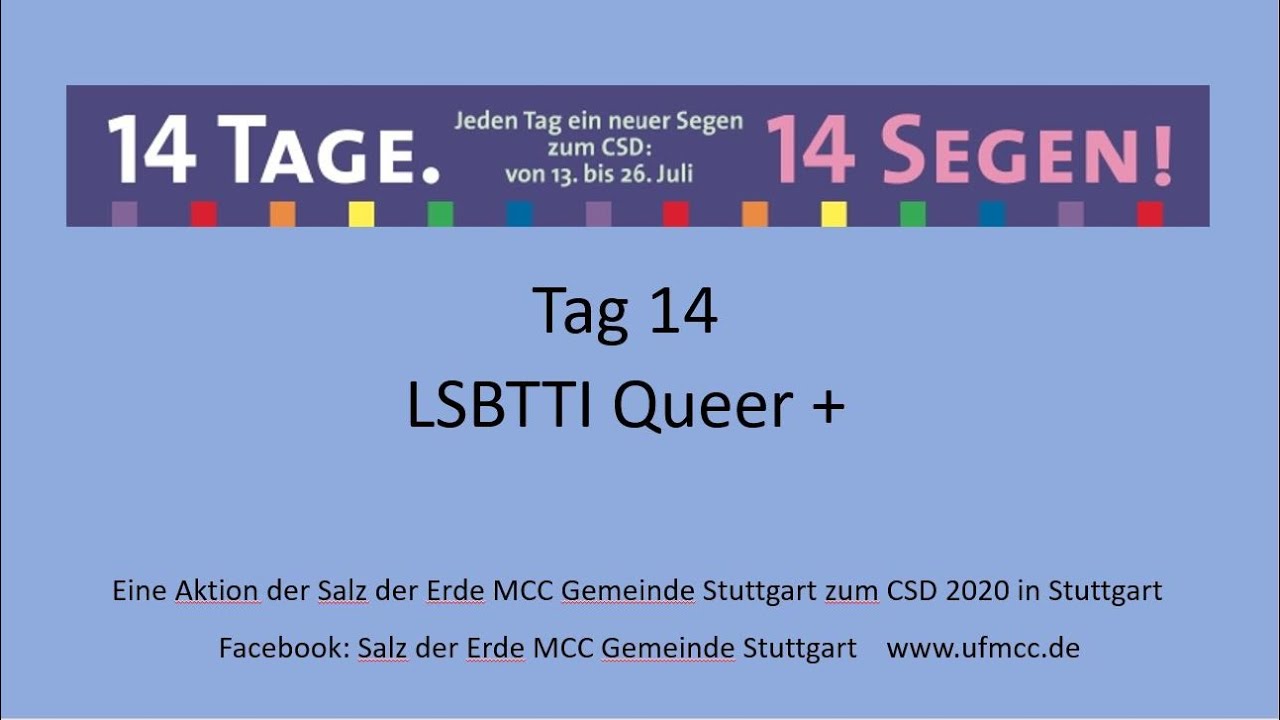 14. Segen zum CSD Stuttgart 2020 - LSBTTI Queer +
