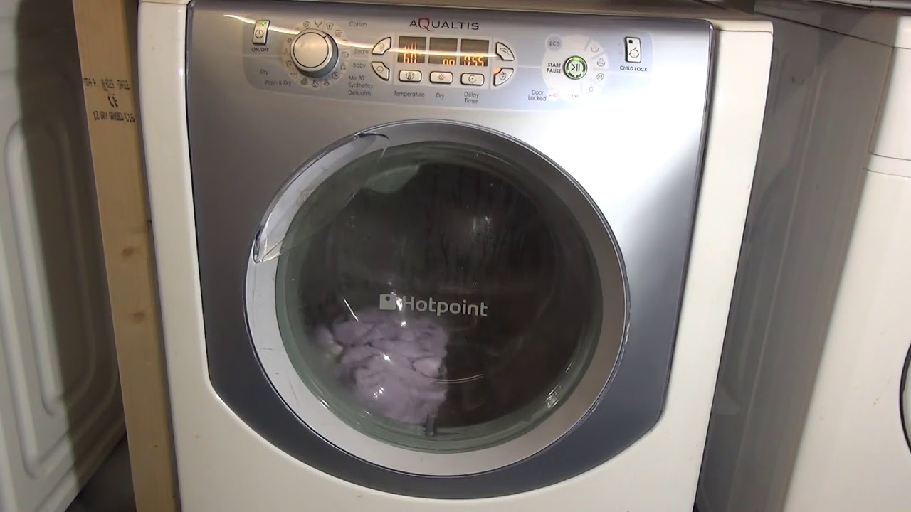 Hotpoint Aqualtis AQM8F49U Washer dryer - Cotton 60'c Time saver