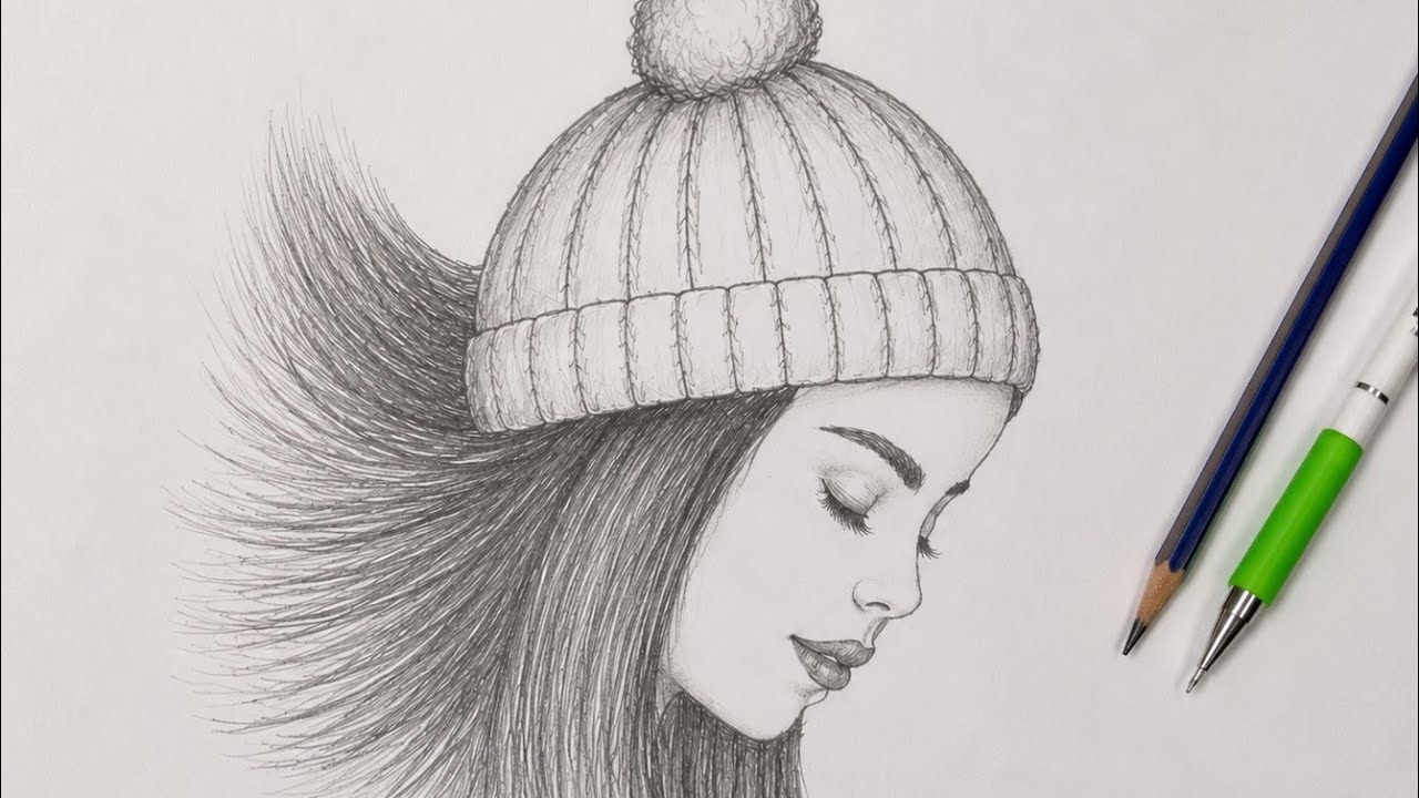 Amazing Realistic Pencil Drawing of a Girl 😍 | Detailed Hair Shading Tutorial